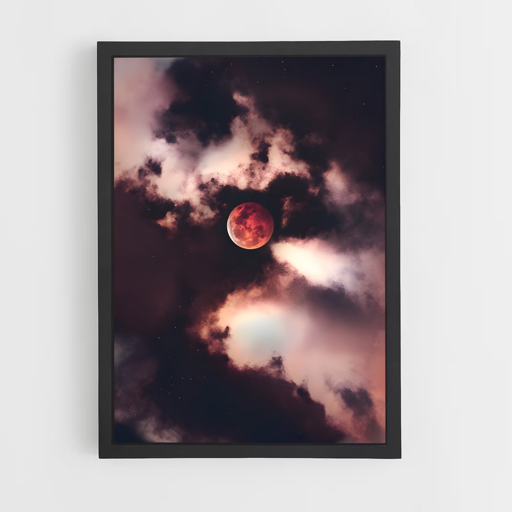 Poster éclatant de la lune rouge – affiche Système solaire (vue 2)